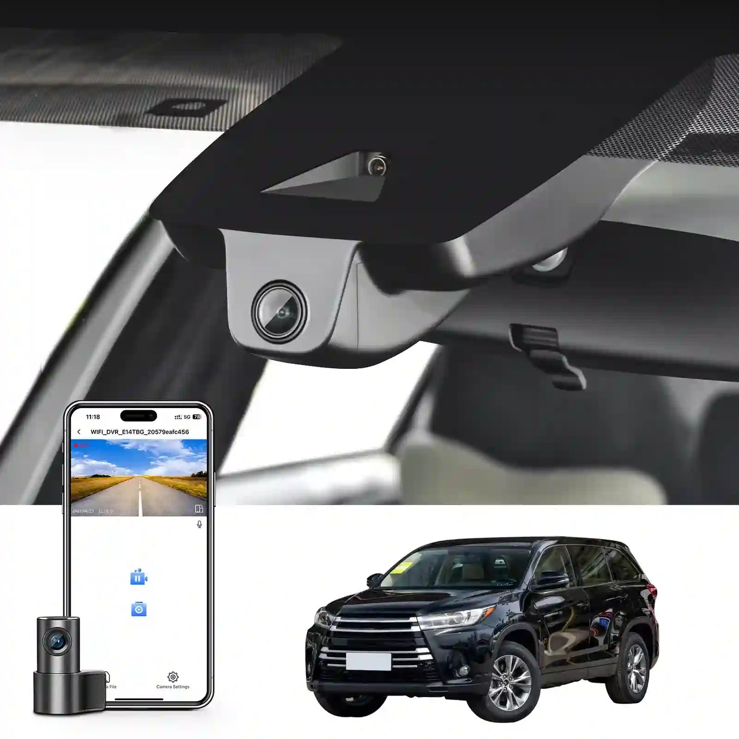 OEM Look Toyota Highlander Dash Cam for Car Security Installers