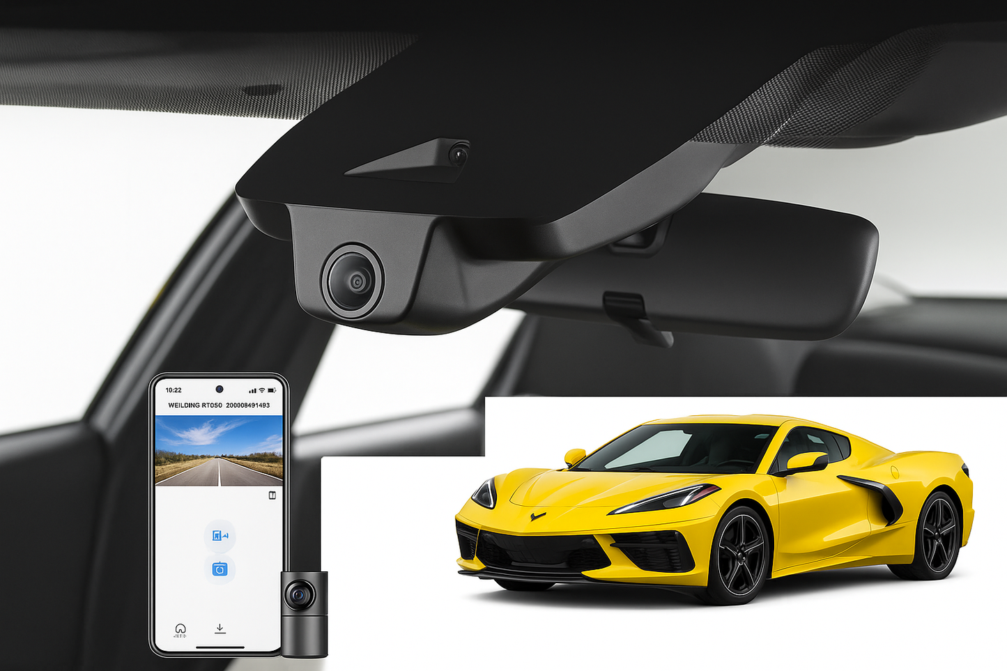 Mangoal Integrated Look Hardwired Dash Cam for 2020 Chevrolet Corvette Coupe Convertible | Wholesale