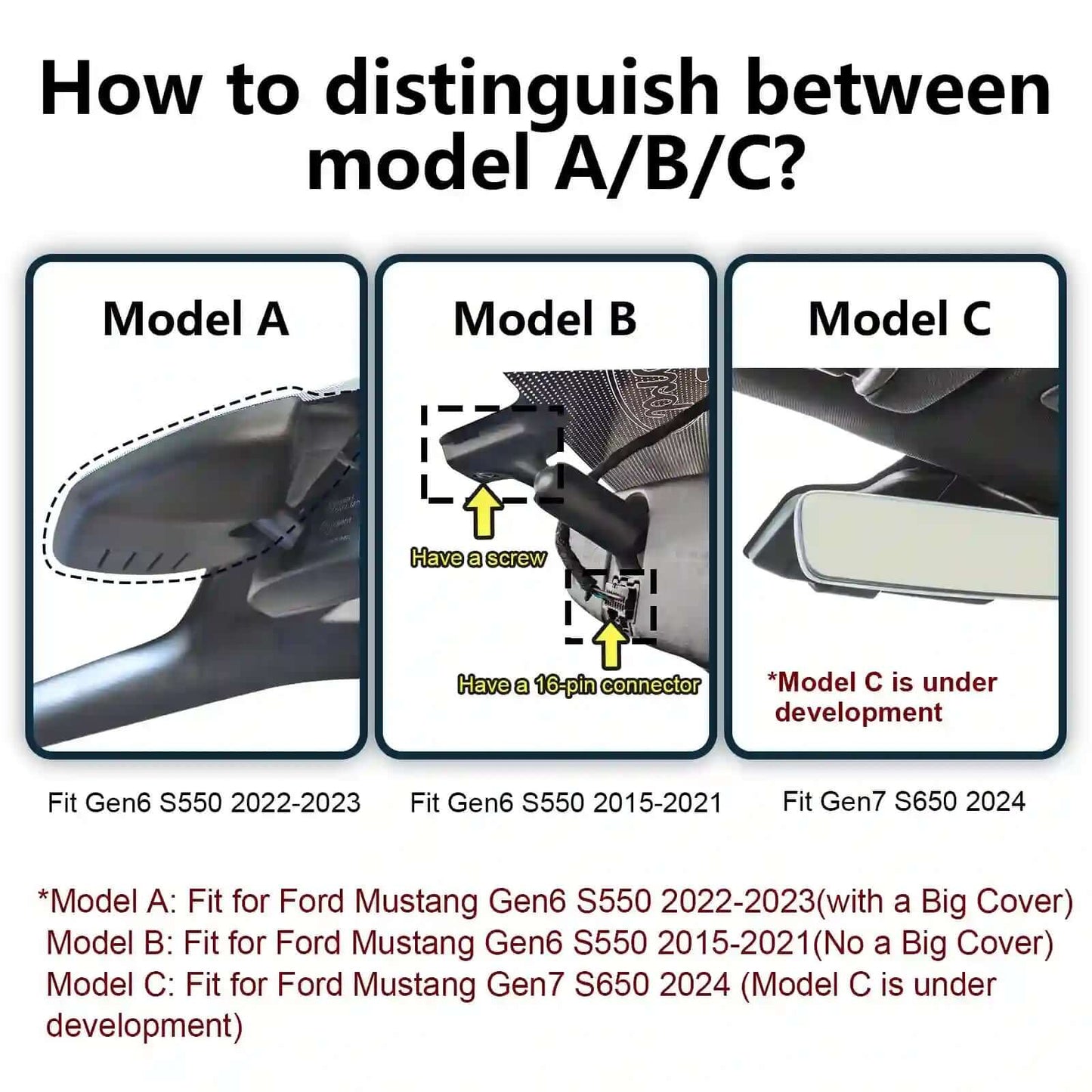 OEM Style Ford Mustang Fleet Dash Cam