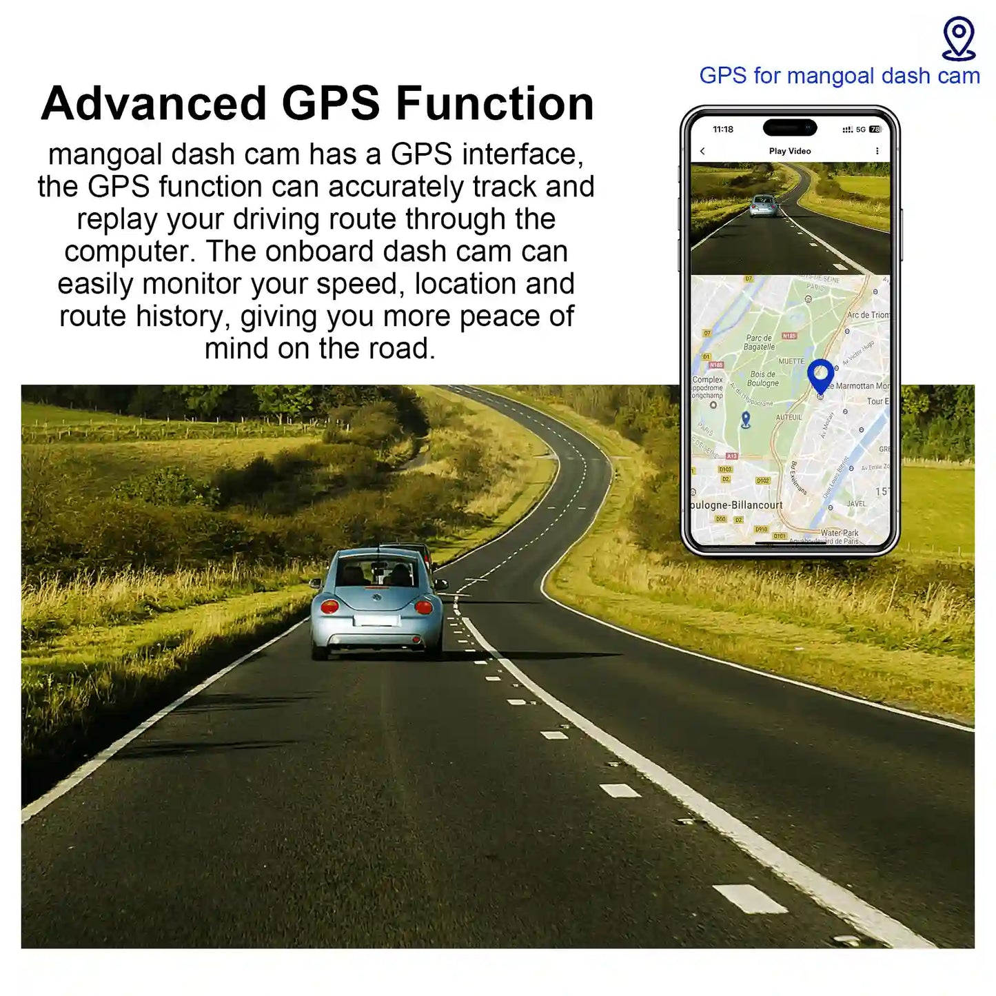 advanced GPS mangoal dash cam
