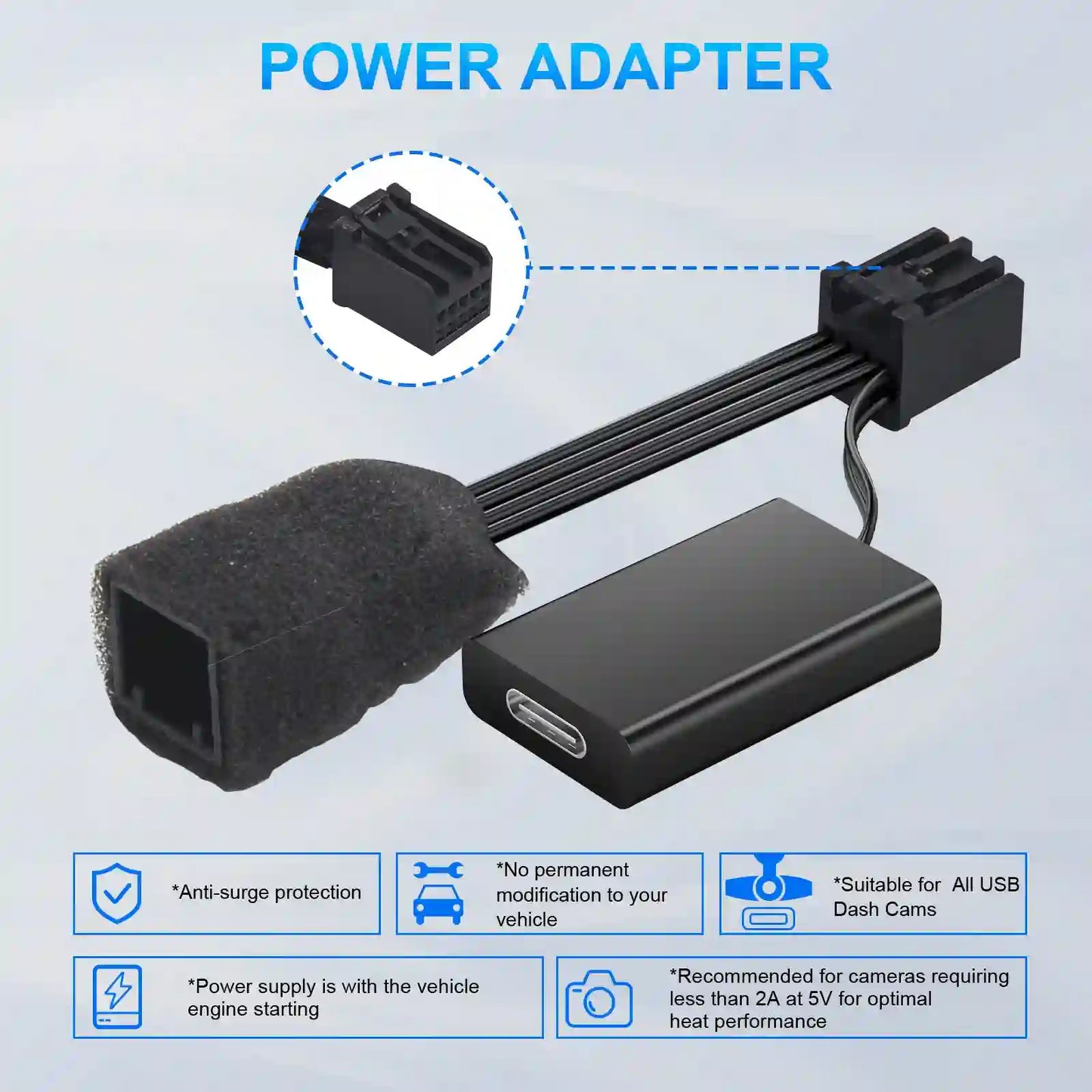 Dashcam Power Adapter Custom for GM 10 Pin for Chevy GMC Buick Cadillca