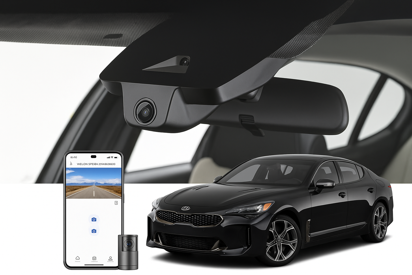 Mangoal 2020 Kia Stinger Sedan dash cam | OEM Style Dash Cam | Mangoal