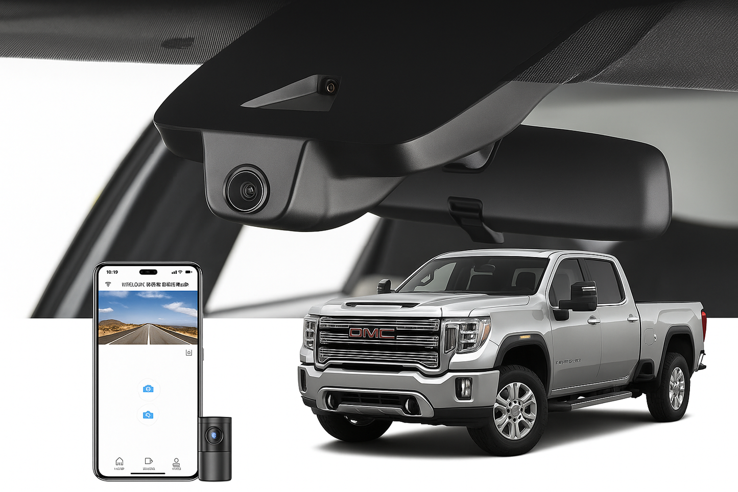 Mangoal 2020 GMC Sierra 2500 HD Crew Cab Pickup dash cam | Discrete Mount Car DVR System | Mangoal