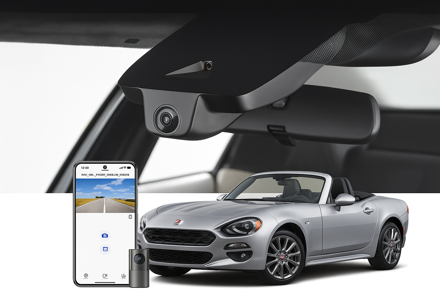 Mangoal Stealth Install Hardwired Dash Cam for 2020 FIAT 124 Spider Convertible | Car Electronics Distributor