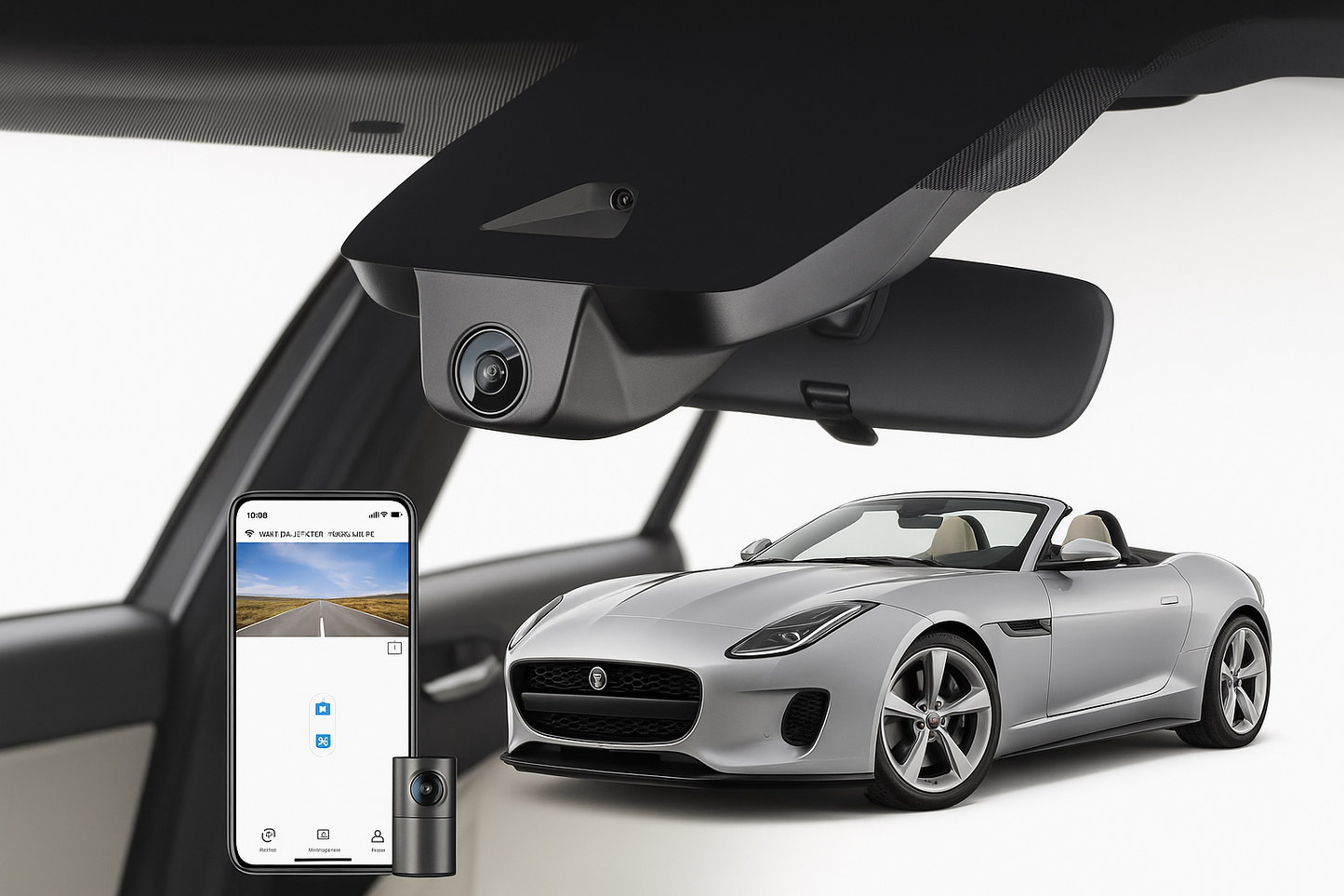 Mangoal 2020 Jaguar F-TYPE Coupe Convertible dash cam | Integrated Look Fleet Dash Cam | Mangoal