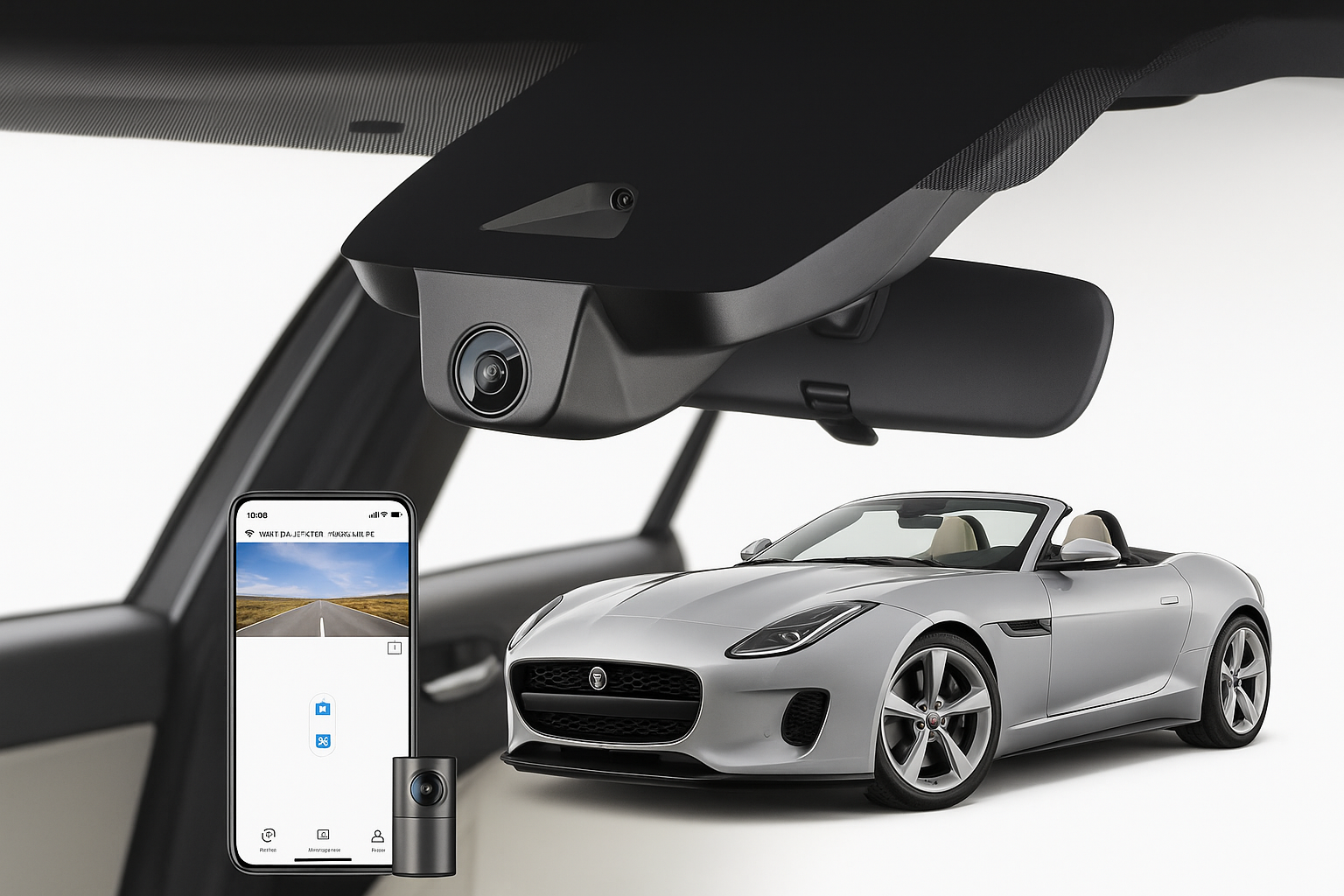 Mangoal 2020 Jaguar F-TYPE Coupe Convertible dash cam | Integrated Look Fleet Dash Cam | Mangoal
