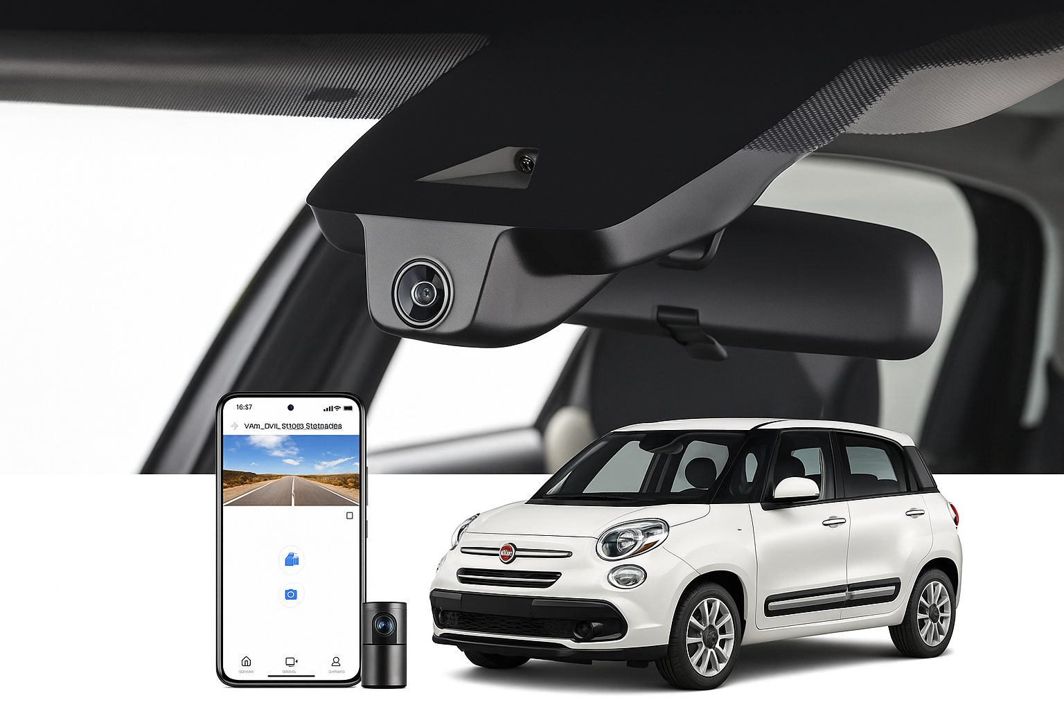 Mangoal OEM Look Fleet Dash Cam for 2020 FIAT 500L Hatchback | Factory Direct