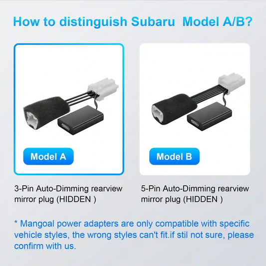 Dashcam Power Adapter 5 Pin  Custom for Subaru Ascent Crosstrek Forester Impreza Legacy Outback WRX