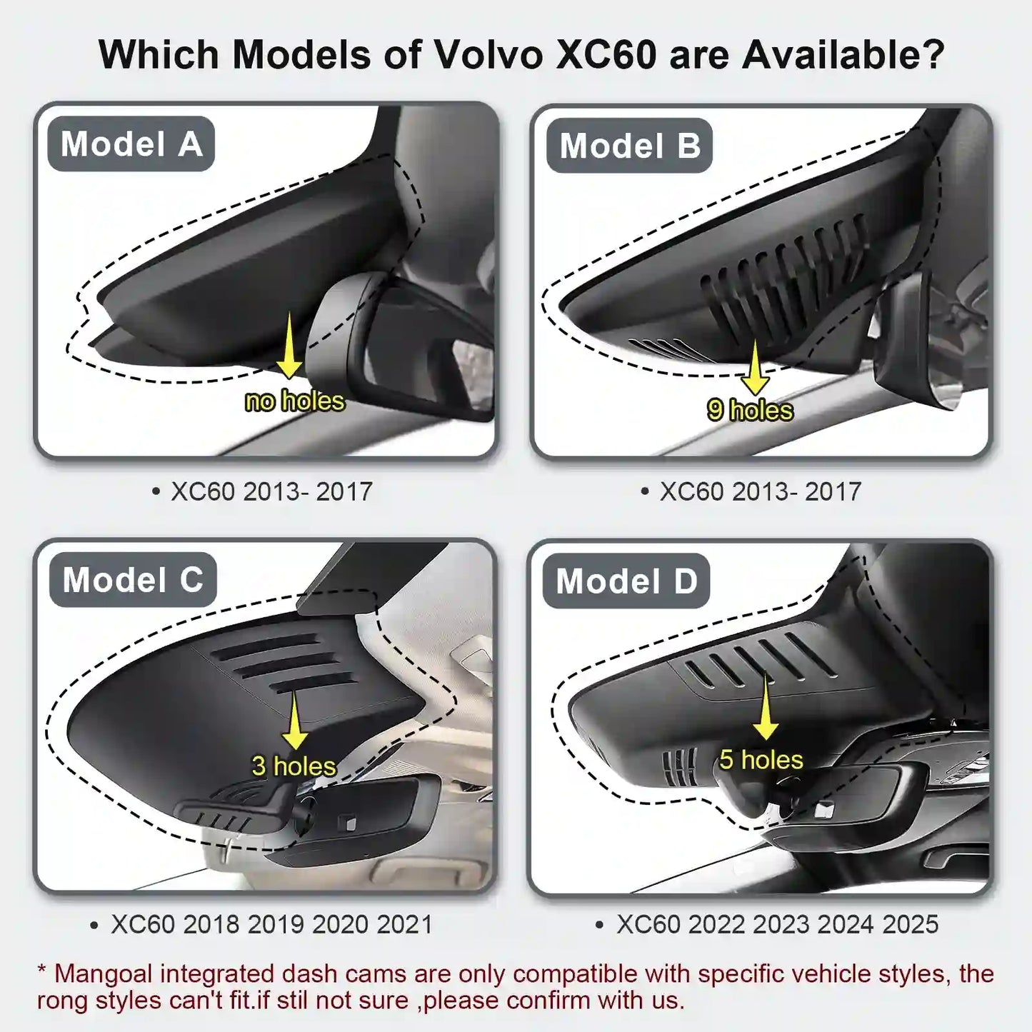 OEM Look Volvo XC60 Dash Cam for Auto Parts Stores