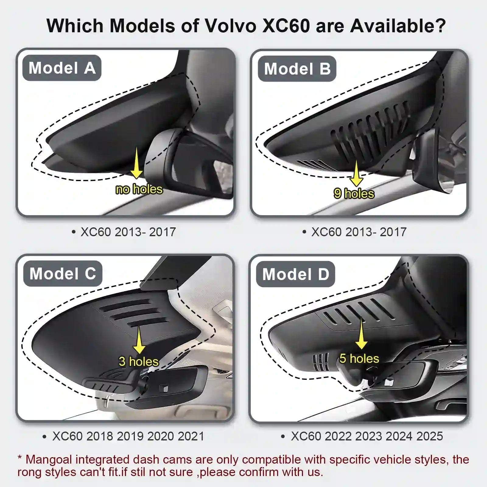 OEM Look Volvo XC60 Dash Cam For Aftermarket Shops