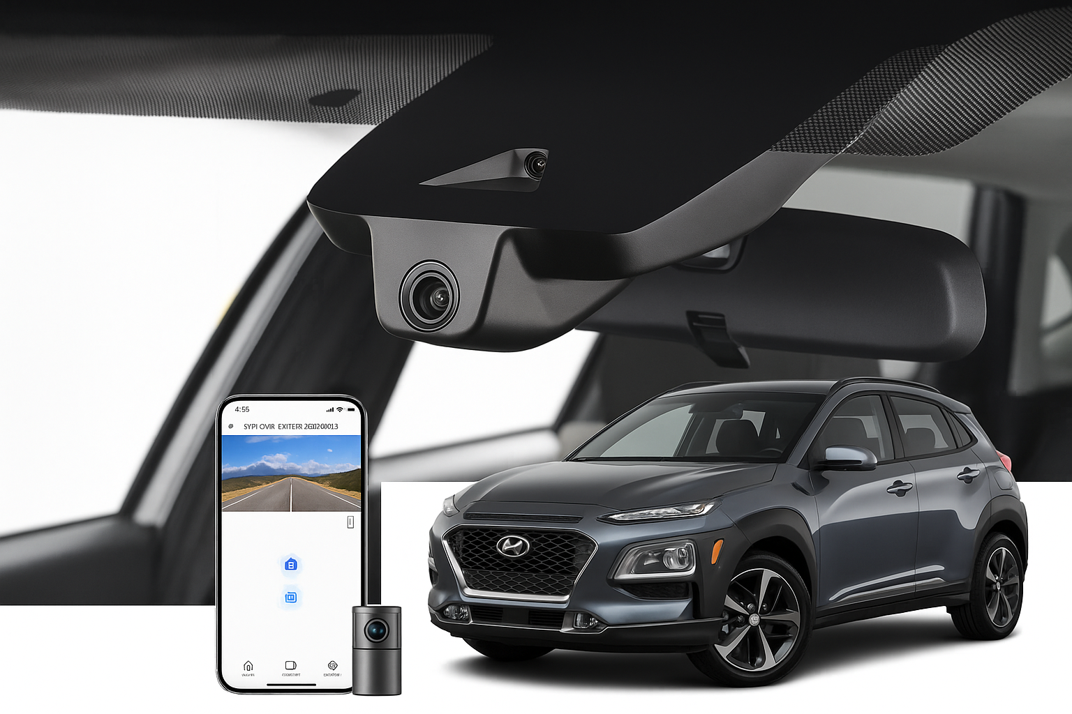 Mangoal 2020 Hyundai Kona SUV dash cam | Flush Mount Hardwired Dash Cam | Mangoal