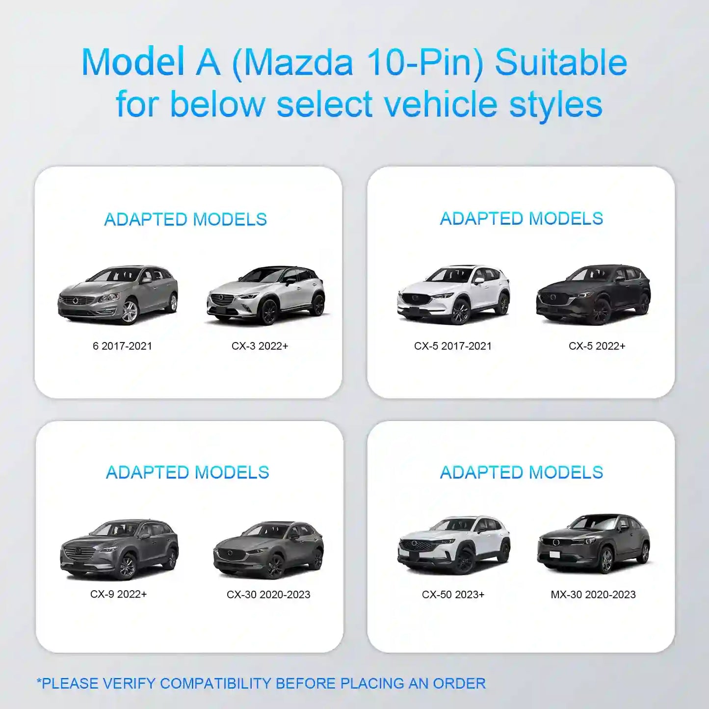 Dashcam Power Adapter 10 Pin  Custom for Mazda 6 CX3 CX5 CX5 CX9 CX30 CX50 MX30