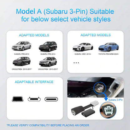 Dashcam Power Adapter 3 Pin  Custom for Subaru Forester Crosstrek BRZ FRS/GR86