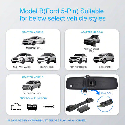 Dashcam Power Adapter Custom for Ford 5 Pin  for Mustang Mache Explorer Edge Expedition