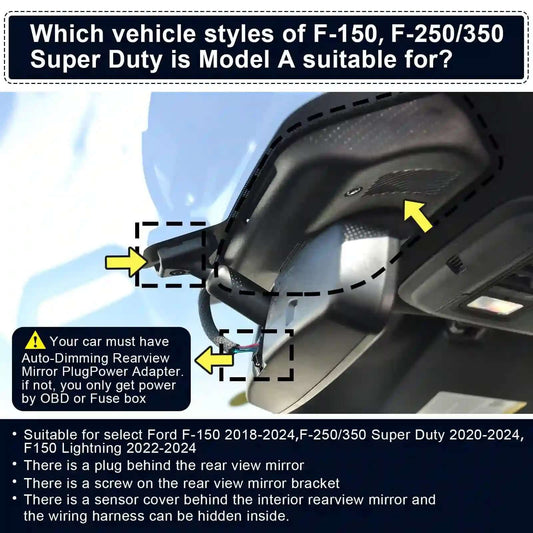 OEM Look Ford F Series Dash Cam Commercial Use
