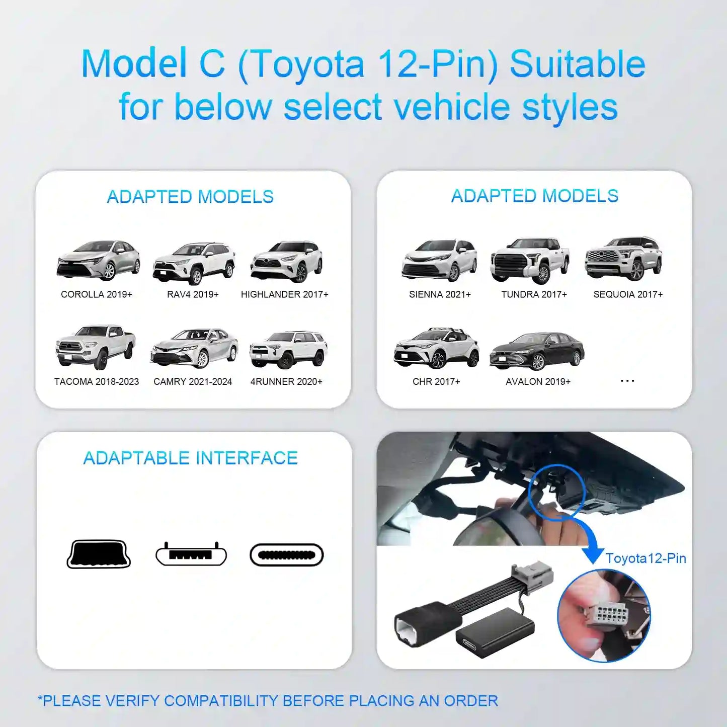 Dashcam Power Adapter for Toyota/Lexus