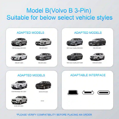 Dashcam Power Adapter 3 Pin  Custom for Volvo C40 Recharge S60 S90 V60 V90 XC40 XC40 XC60 XC90