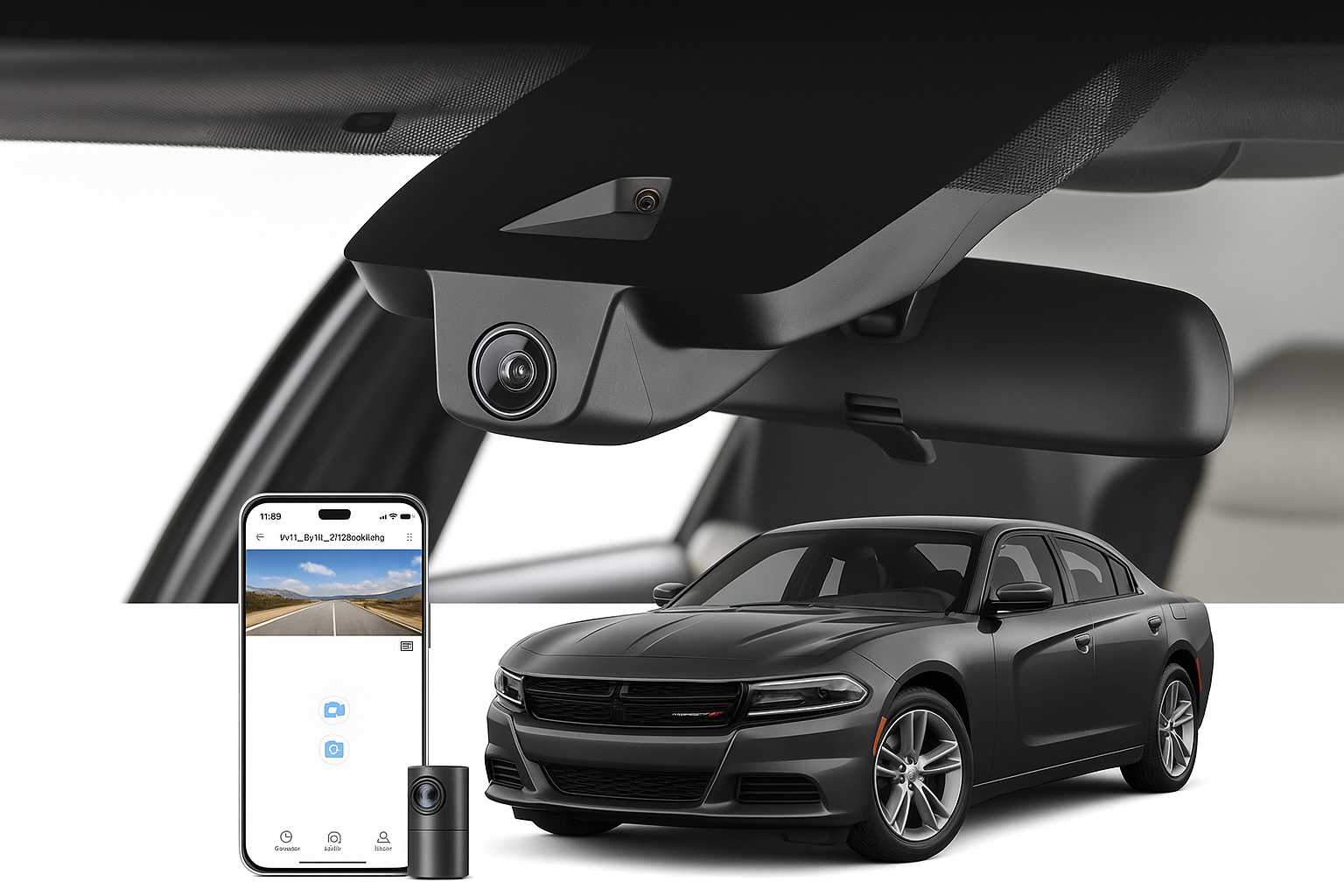 Mangoal Integrated Look Commercial Dash Cam for 2020 Dodge Charger Sedan | Bulk Supplier