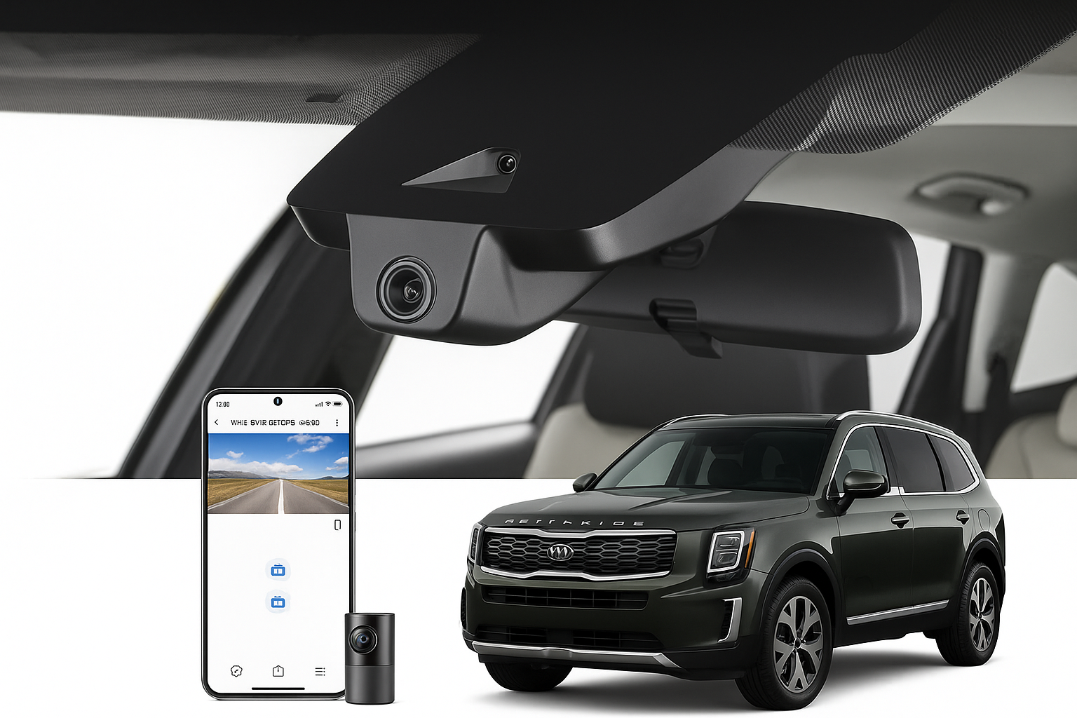 Mangoal 2020 Kia Telluride SUV dash cam | OEM Style Hardwired Dash Cam | Mangoal