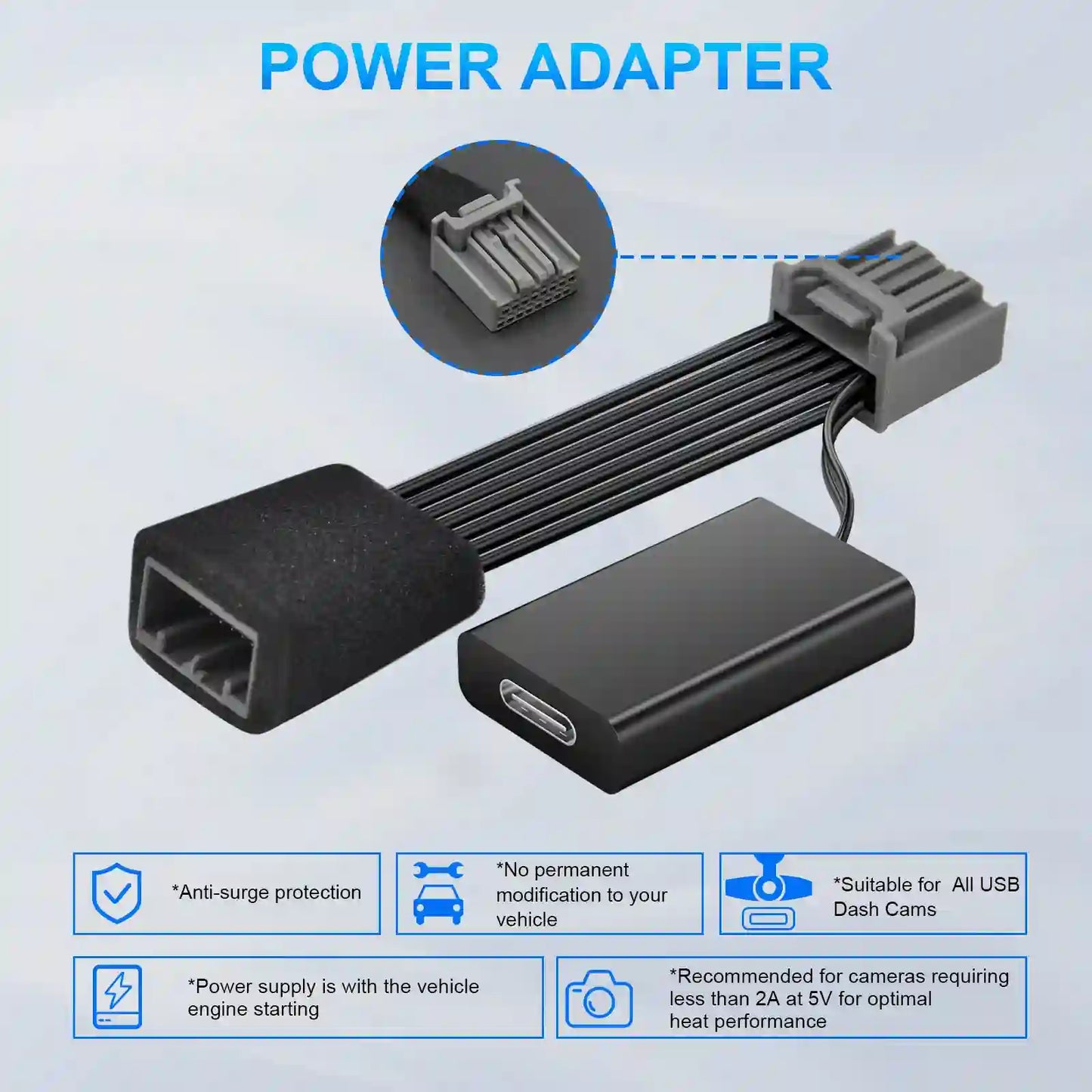 Dashcam Power Adapter 16 Pin  Custom for Honda select Pilot 2016-2022