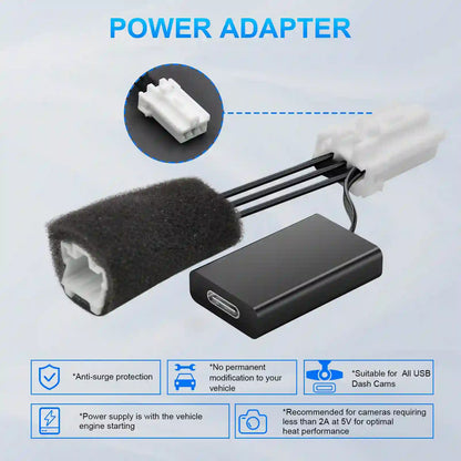 Dashcam Power Adapter 3 Pin  Custom for Subaru Forester Crosstrek BRZ FRS/GR86