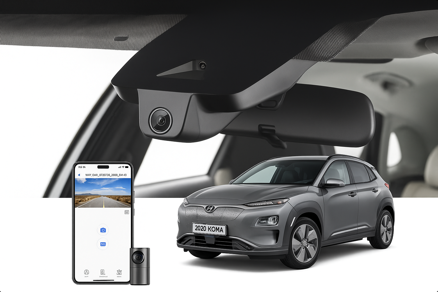 Mangoal 2020 Hyundai Kona Electric SUV dash cam | OEM Look Automotive Camera | Mangoal