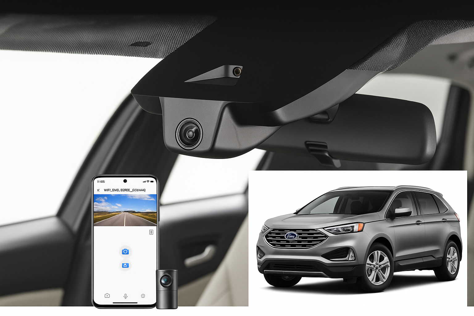 Mangoal OEM Fitment Hardwired Dash Cam for 2020 Ford Edge SUV | Aftermarket Supplier