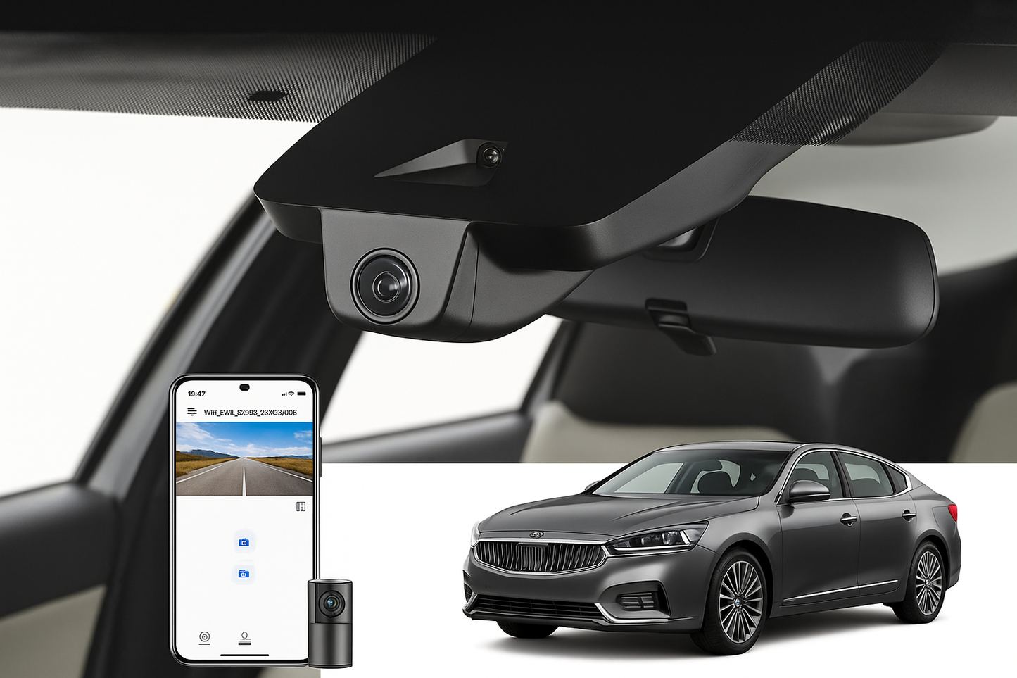 Mangoal 2020 Kia Cadenza Sedan dash cam | Discrete Mount Dash Cam | Mangoal