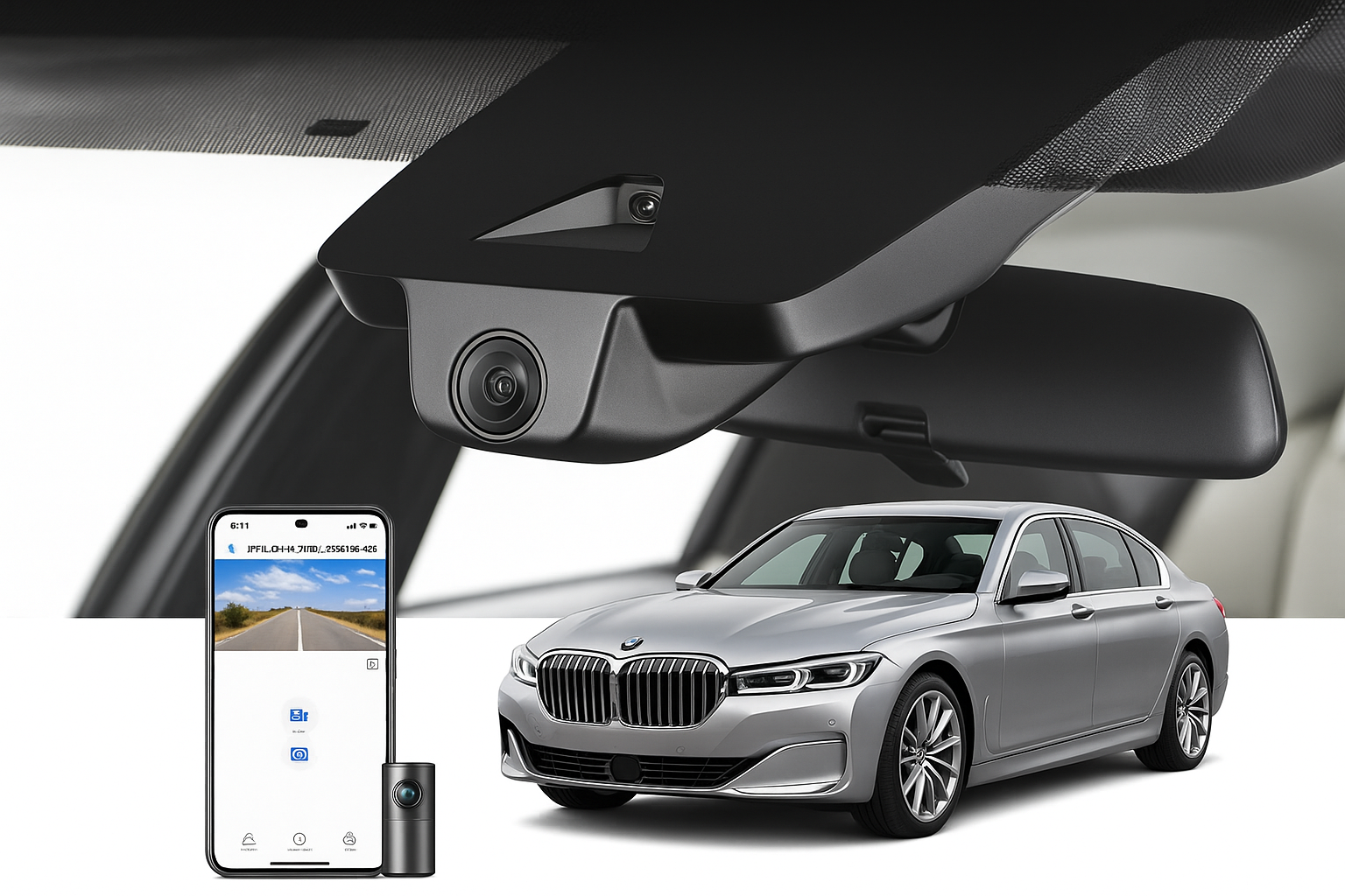 Discrete Mount Dash Cam for 2020 BMW 7 Series Sedan | Bulk Supplier