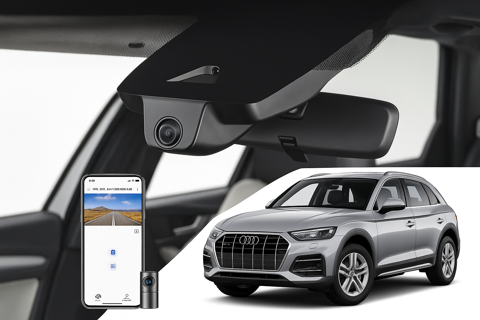Stealth Install Car DVR System for 2020 Audi Q5 SUV | Aftermarket Supplier