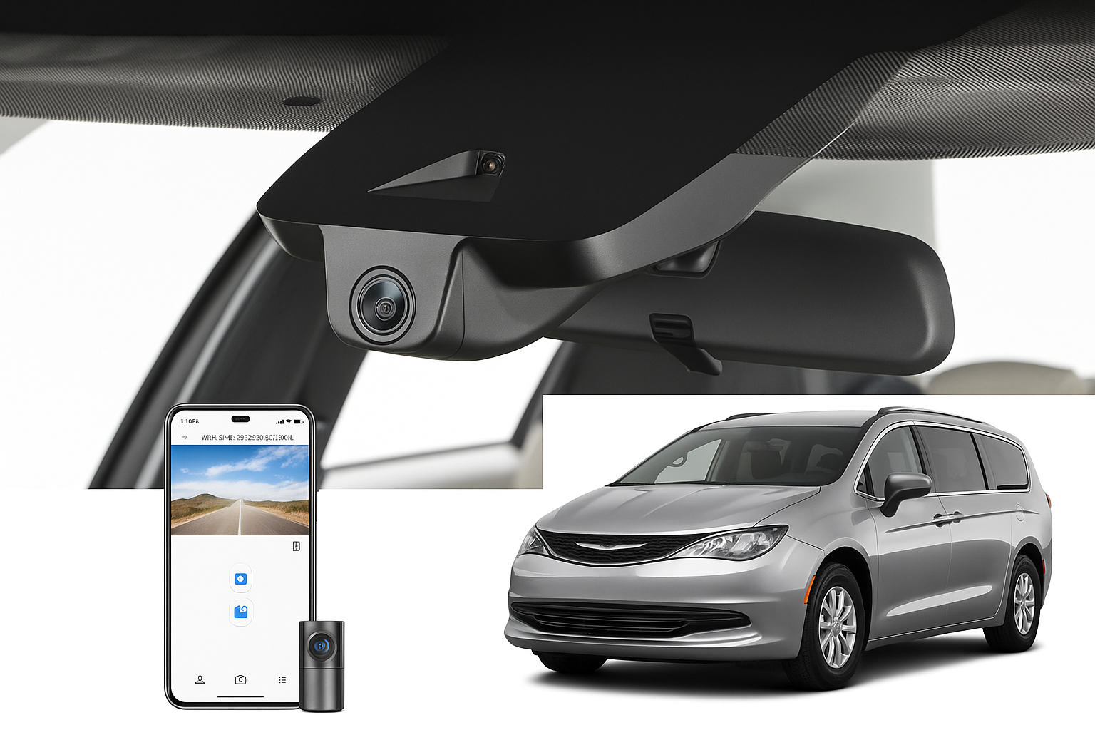 Mangoal Integrated Look Fleet Dash Cam for 2020 Chrysler Voyager Van/Minivan | Bulk Order