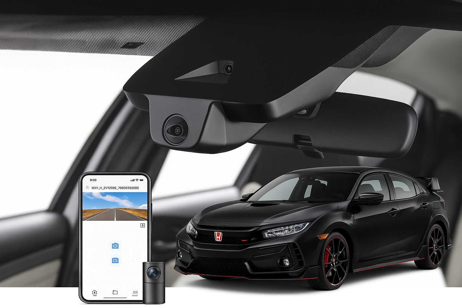 Mangoal 2020 Honda Civic Type R Hatchback dash cam | OEM Look Automotive Camera | Mangoal