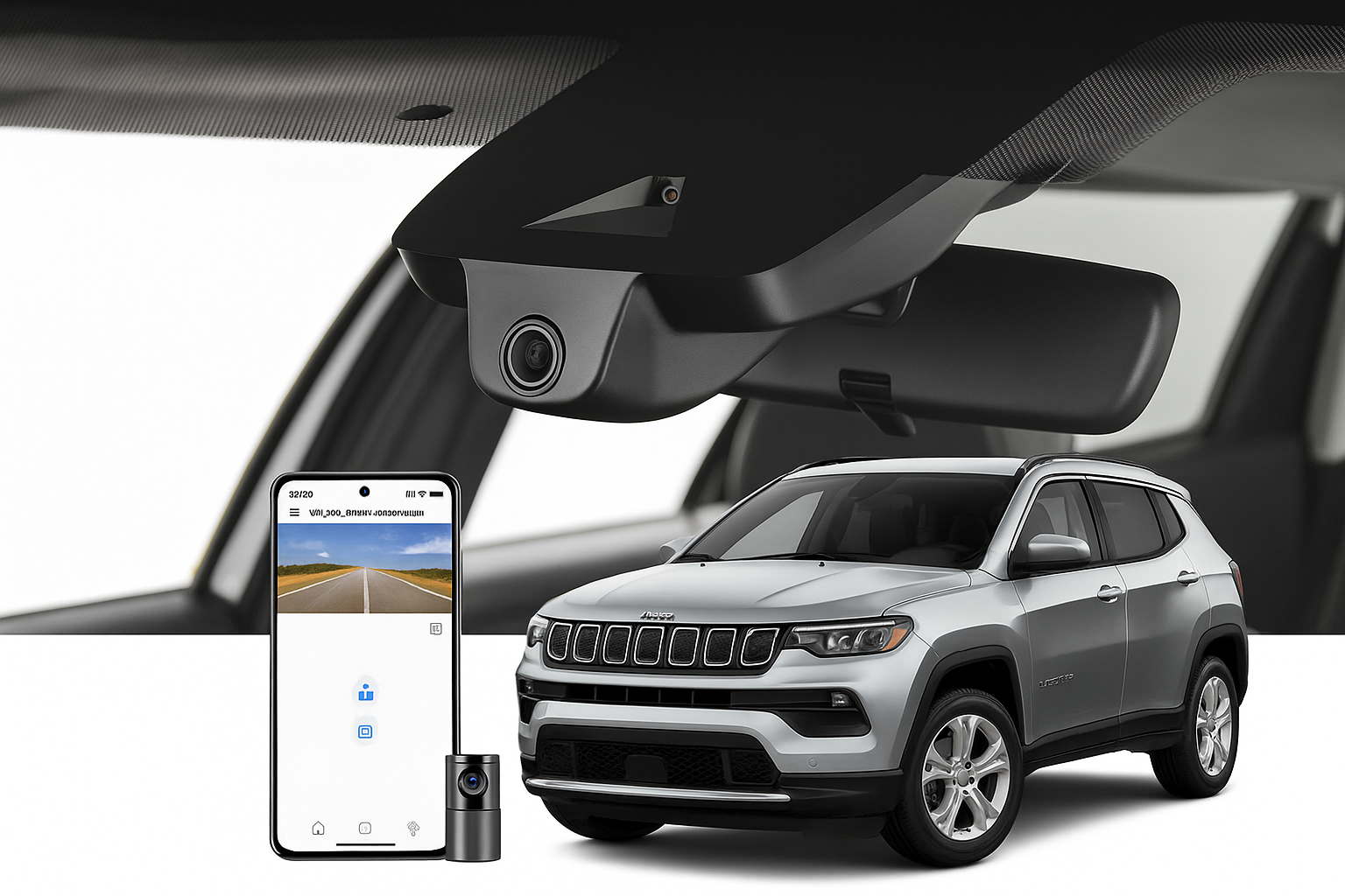 Mangoal 2020 Jeep Compass SUV dash cam | Integrated Look Dash Cam | Mangoal