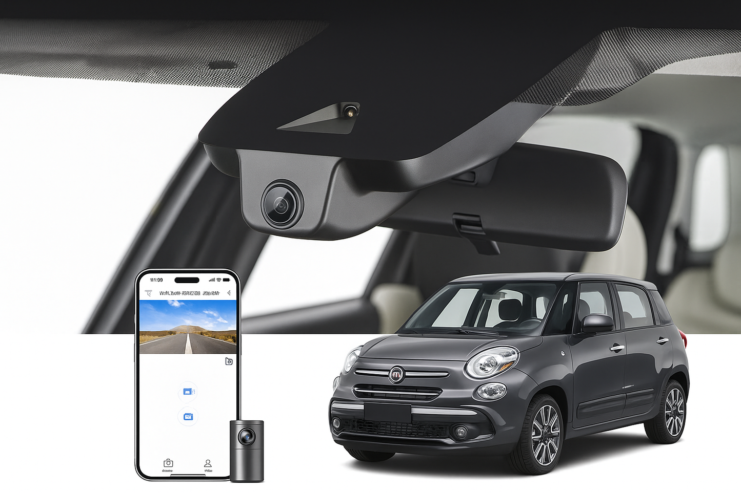 Mangoal Factory Fit Dash Camera for 2020 FIAT 500L Hatchback | Automotive Electronics Supplier