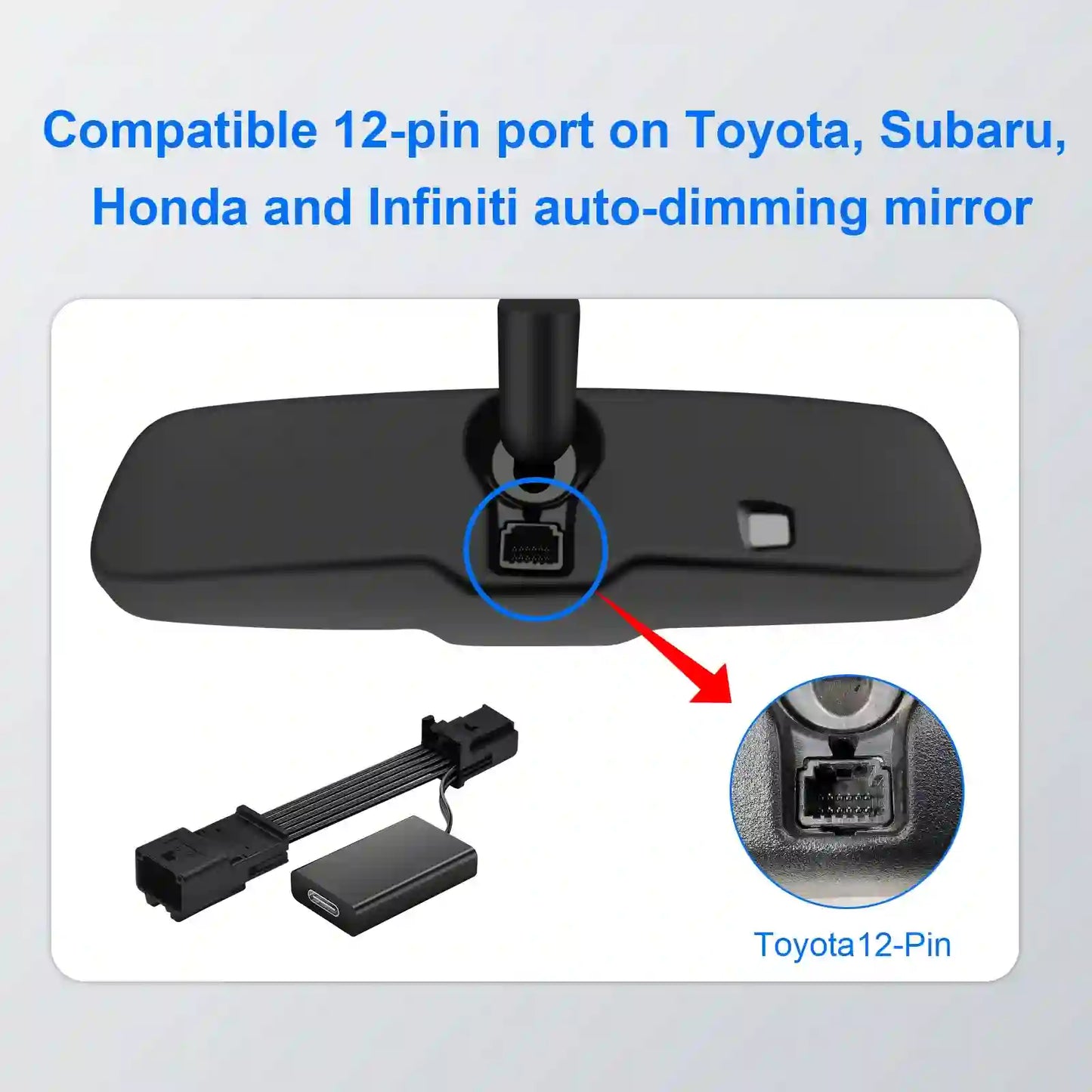 Dashcam Power Adapter for 12 Pin  for Subaru Honda Infiniti Toyota