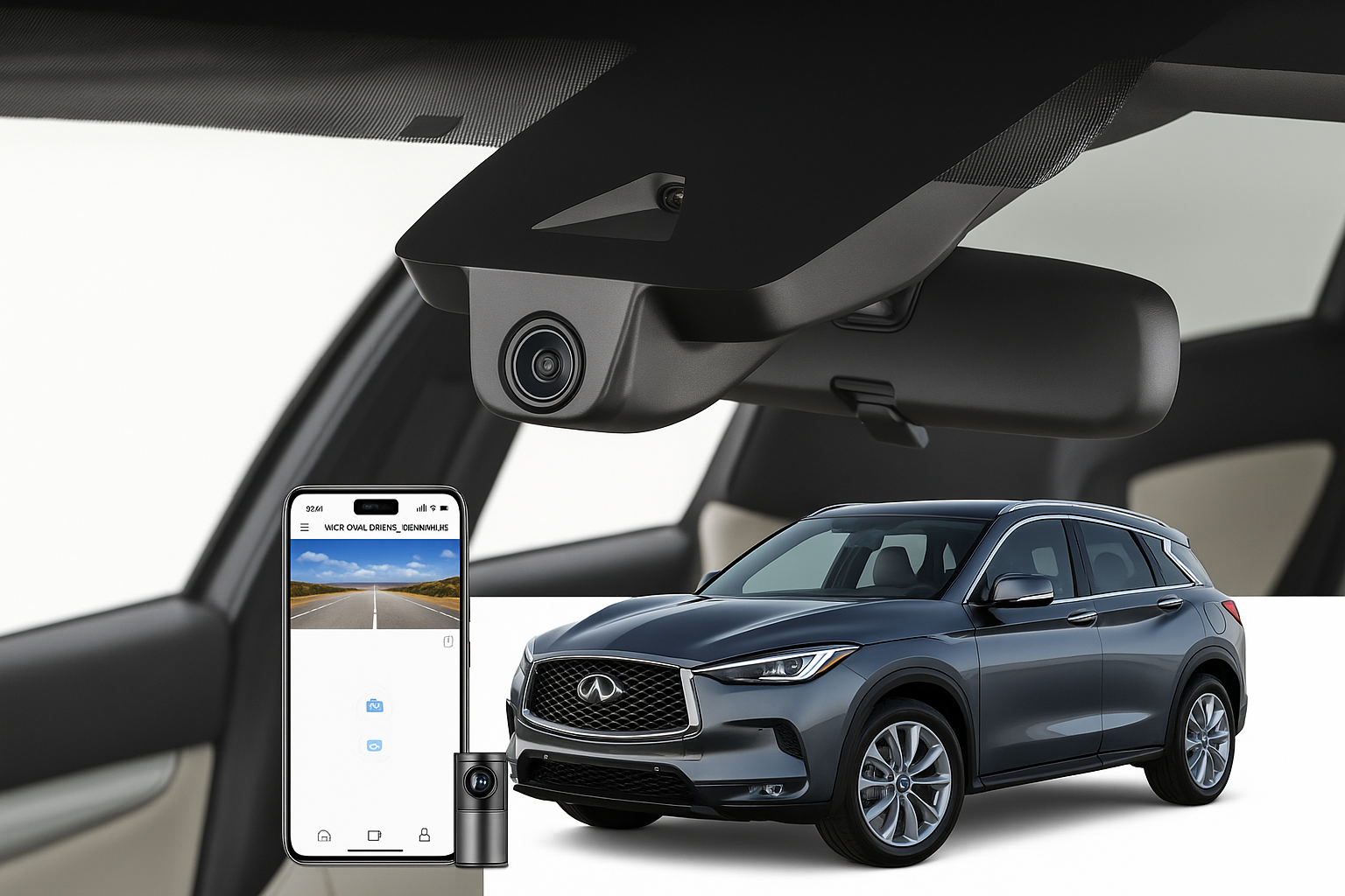 Mangoal 2020 INFINITI QX50 SUV dash cam | Flush Mount Vehicle Camera System | Mangoal