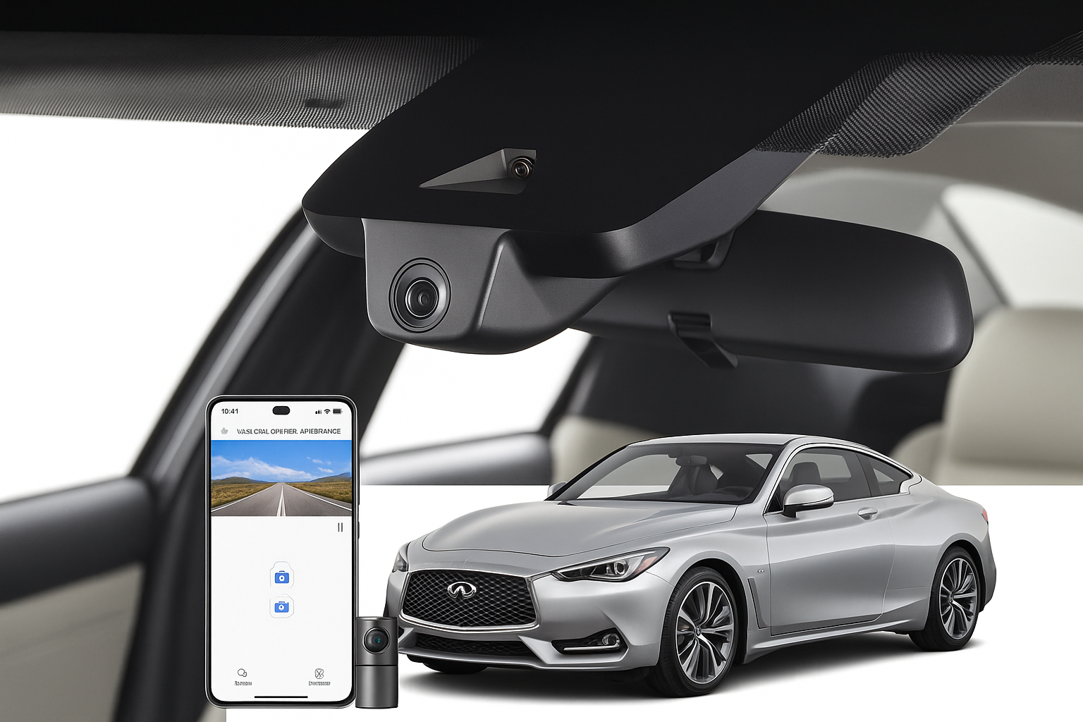 Mangoal 2020 INFINITI Q60 Coupe dash cam | Factory Style Dash Camera | Mangoal