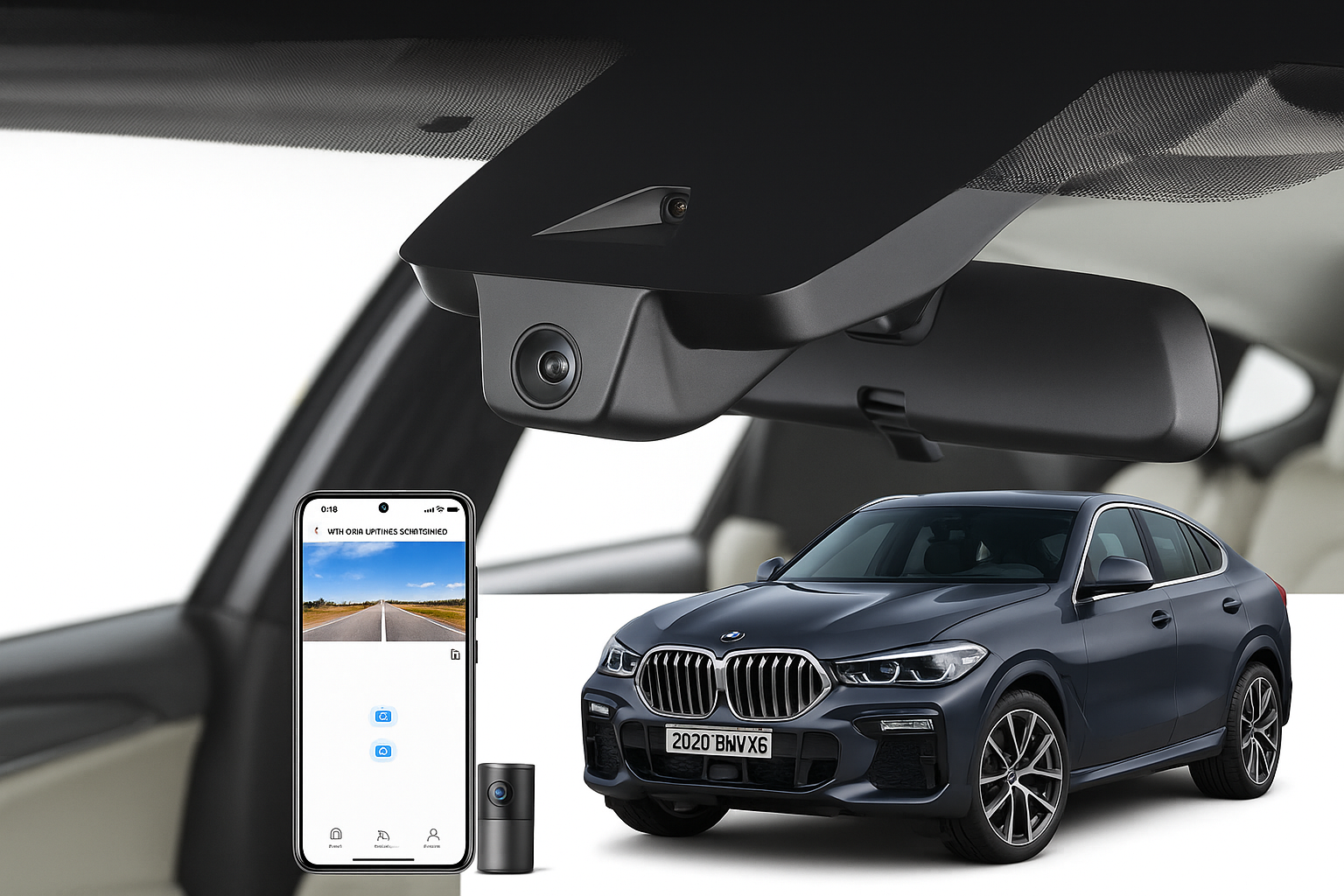MangoalIntegrated Look Hardwired Dash Cam for 2020 BMW X6 SUV | OEM Supplier