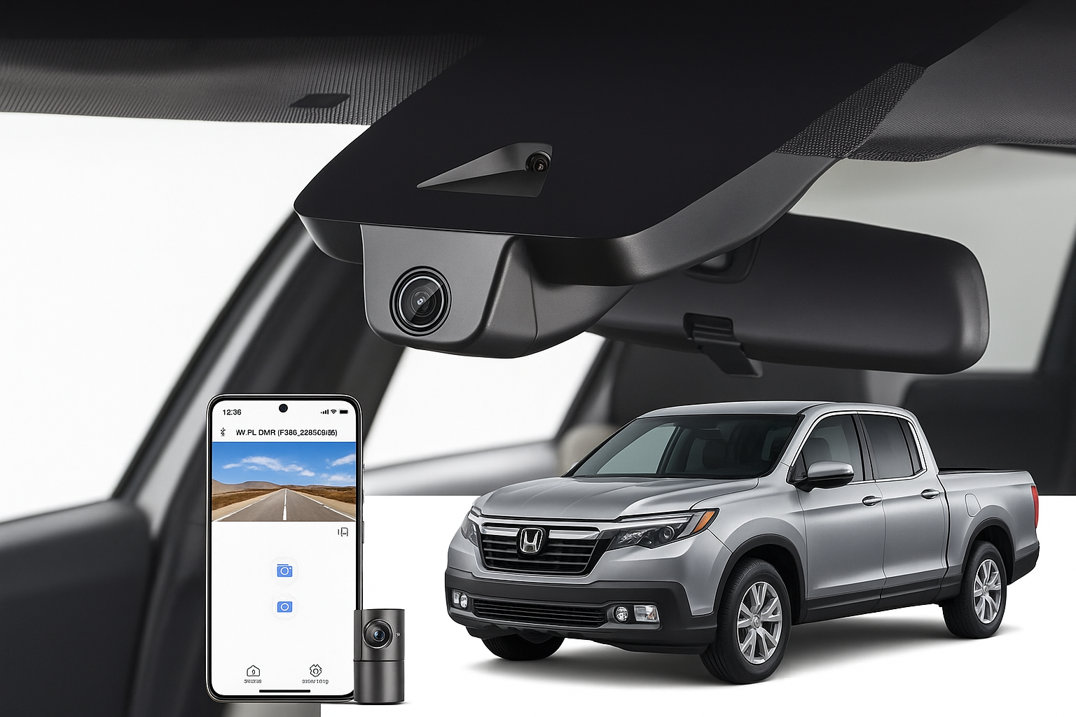 Mangoal 2020 Honda Ridgeline Pickup dash cam | Flush Mount Dash Cam | Mangoal