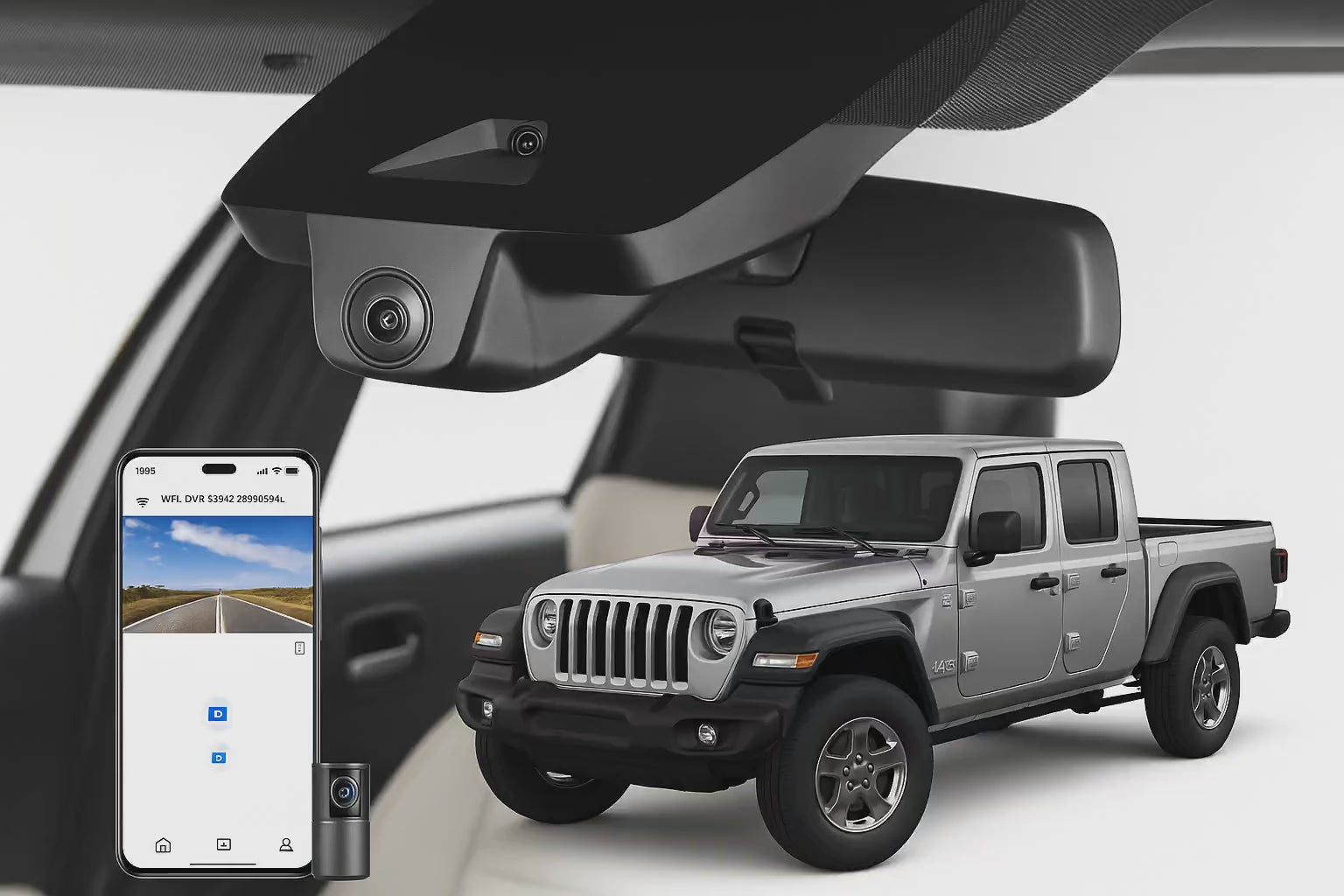 Mangoal 2020 Jeep Gladiator Pickup dash cam | OEM Fitment Commercial Dash Cam | Mangoal