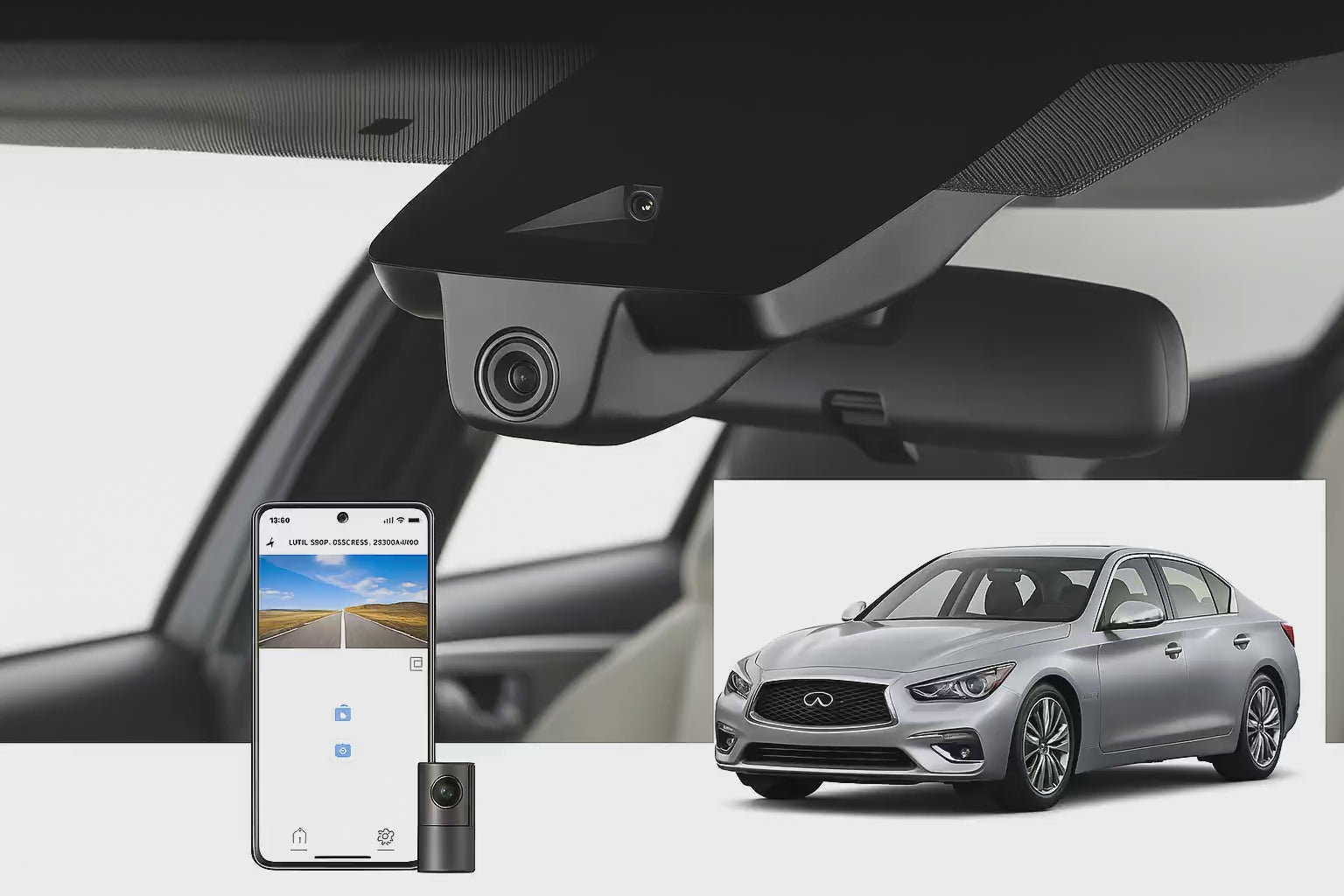 Mangoal 2020 INFINITI Q50 Sedan dash cam | OEM Look Vehicle Camera System | Mangoal