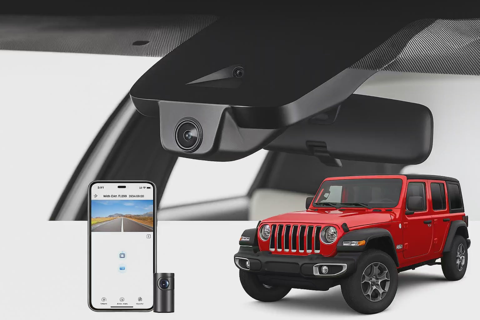 Mangoal 2020 Jeep Wrangler SUV dash cam | OEM Style Commercial Dash Cam | Mangoal