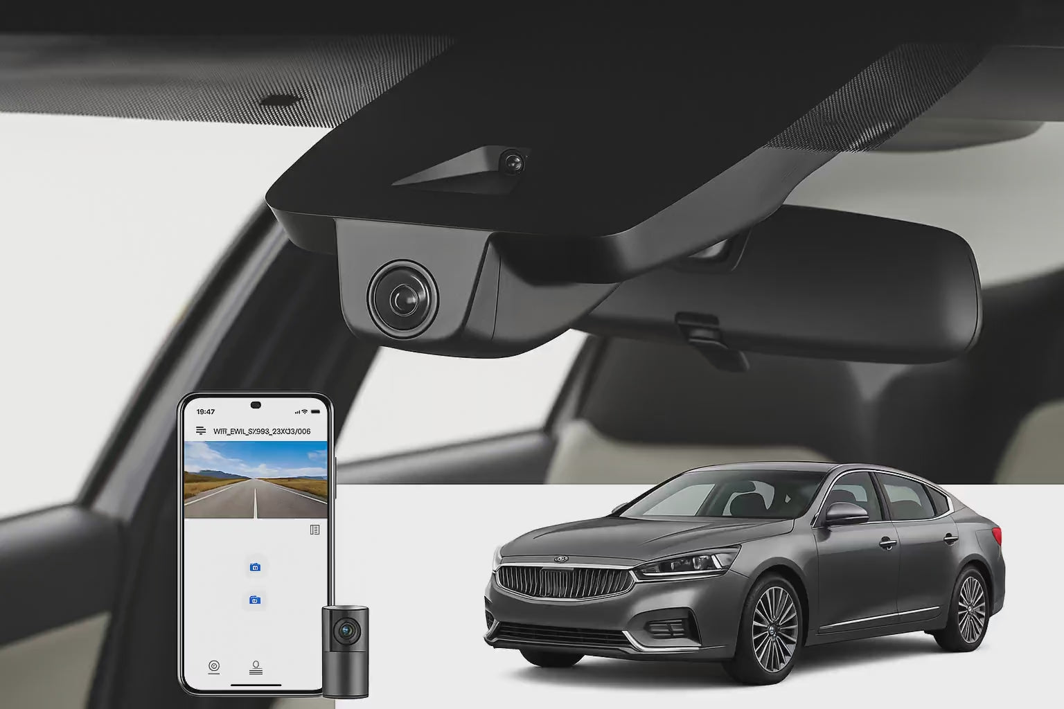Mangoal 2020 Kia Cadenza Sedan dash cam | Discrete Mount Dash Cam | Mangoal