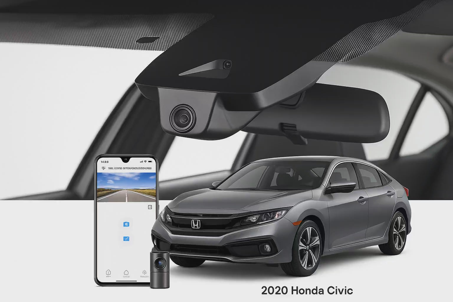 Mangoal 2020 Honda Civic Hatchback Coupe Sedan dash cam | OEM Fitment Hardwired Dash Cam | Mangoal